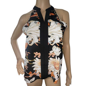 Unbranded Floral Patterned Loose Fit Lightweight Sleeveless Blouse